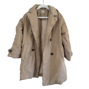 Zara Beige Puffer Coat Size 6